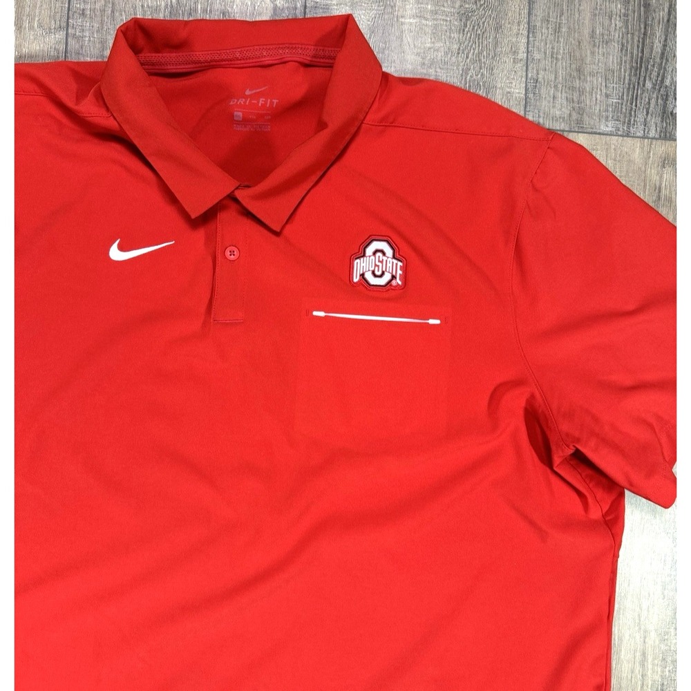 Ohio State Buckeyes Shirt Polo Mens 2XL Nike Dri Fit On Field Golf NCAA Football